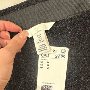 H&M Black Shimmer Wide Leg Pants